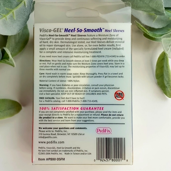 PediFix Visco-Gel Heel So Smooth Heel Sleeves With Heel Cream Sample Included - Picture 2 of 6